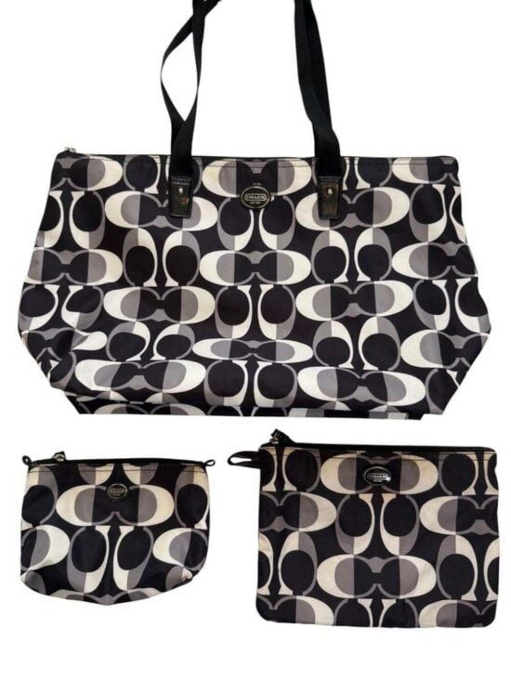 Coach Getaway Dream C Signature Nylon 3 Piece Travel Set — Weekender Tote + 2 Po